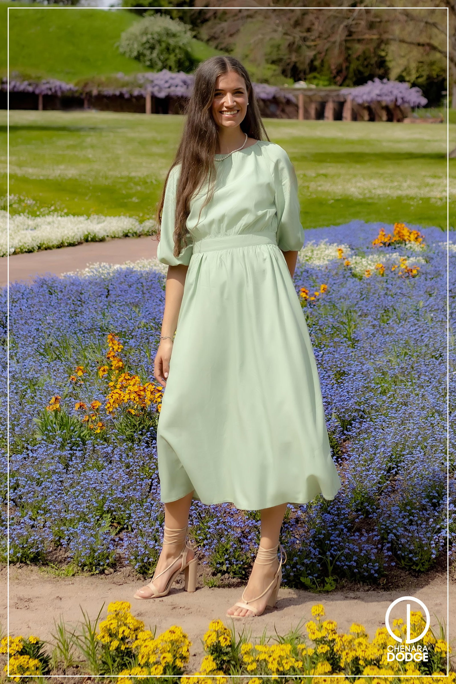 Sweet Serenity Puff Sleeve Midi Dress main image 0